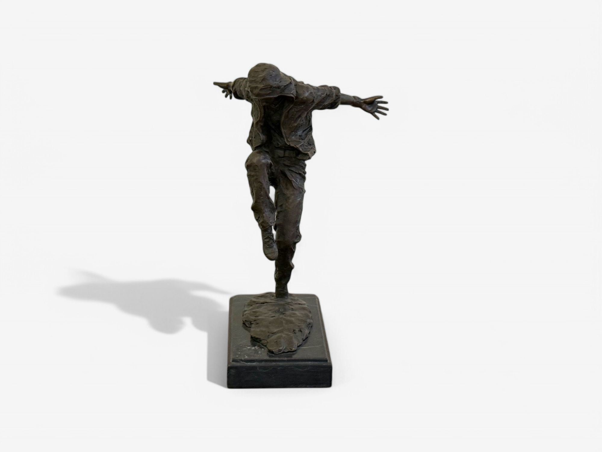 Mid-Century Modern, Bronze, Table-Top Sculpture, Break-dancer Statue, USA, 1980s