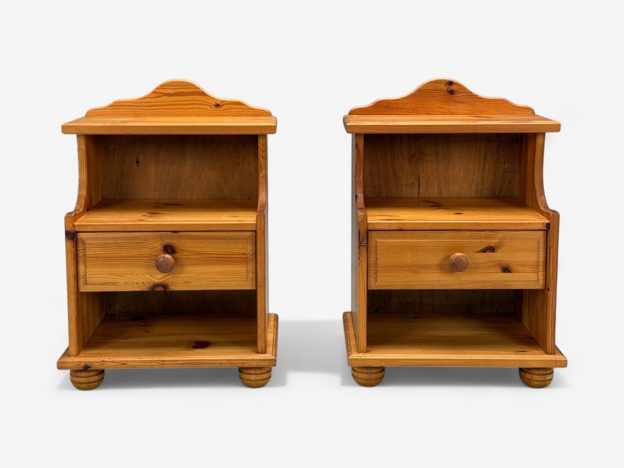 Swedish Modern, Pine, Nightstands, Sweden, 1960s