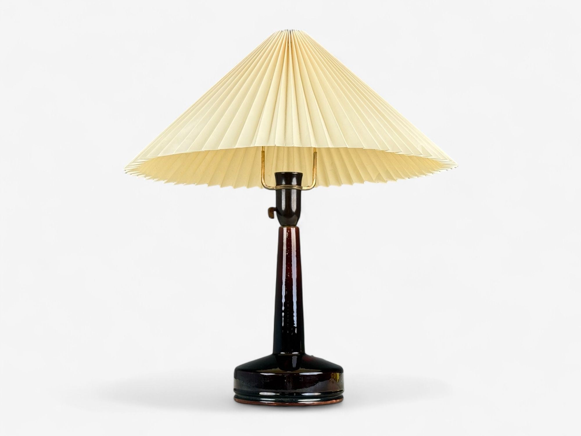 Danish Modern, Deep Red Stoneware, Table Lamp, Denmark, 1960s