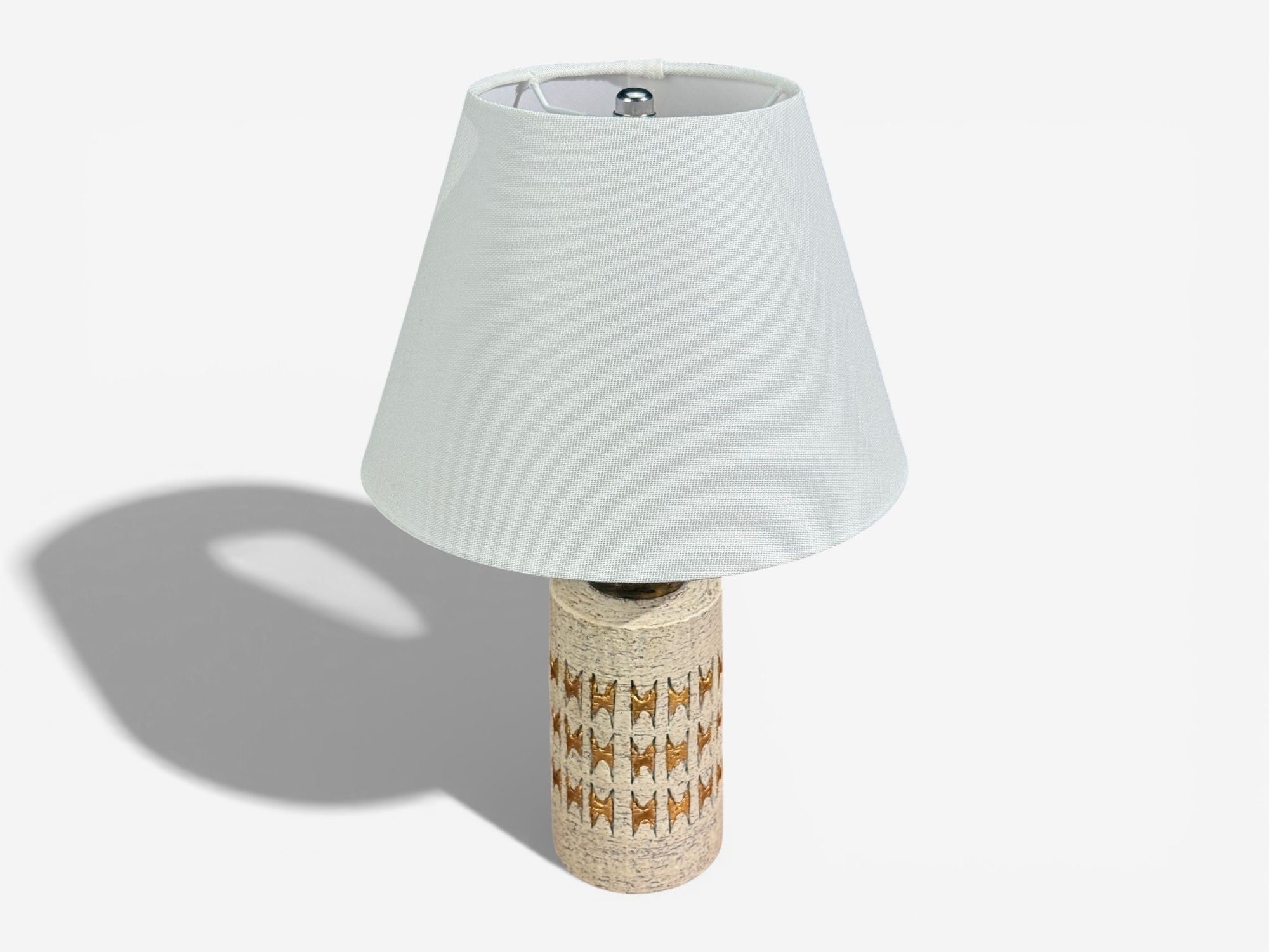 Bitossi, Table Lamp, Chamotte Clay, Gold Leaf, Italy, 1960s