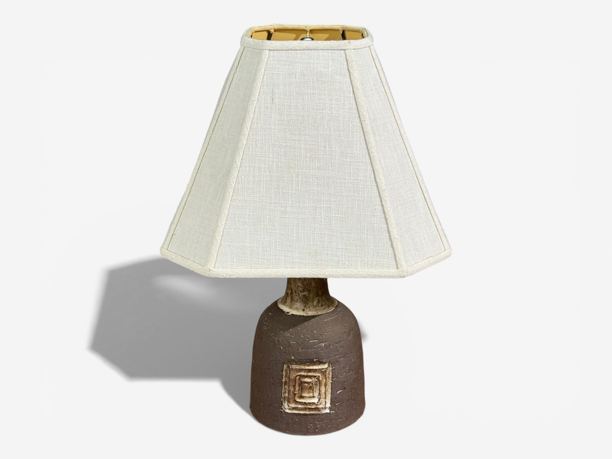 Fridtjof Sejersen, Table Lamp, Brown Ceramic, Denmark, 1960s