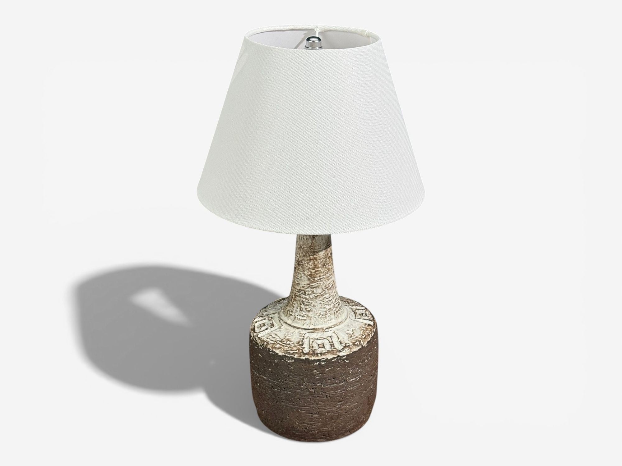 Fridtjof Sejersen, Table Lamp, Brown Ceramic, Denmark, 1960s