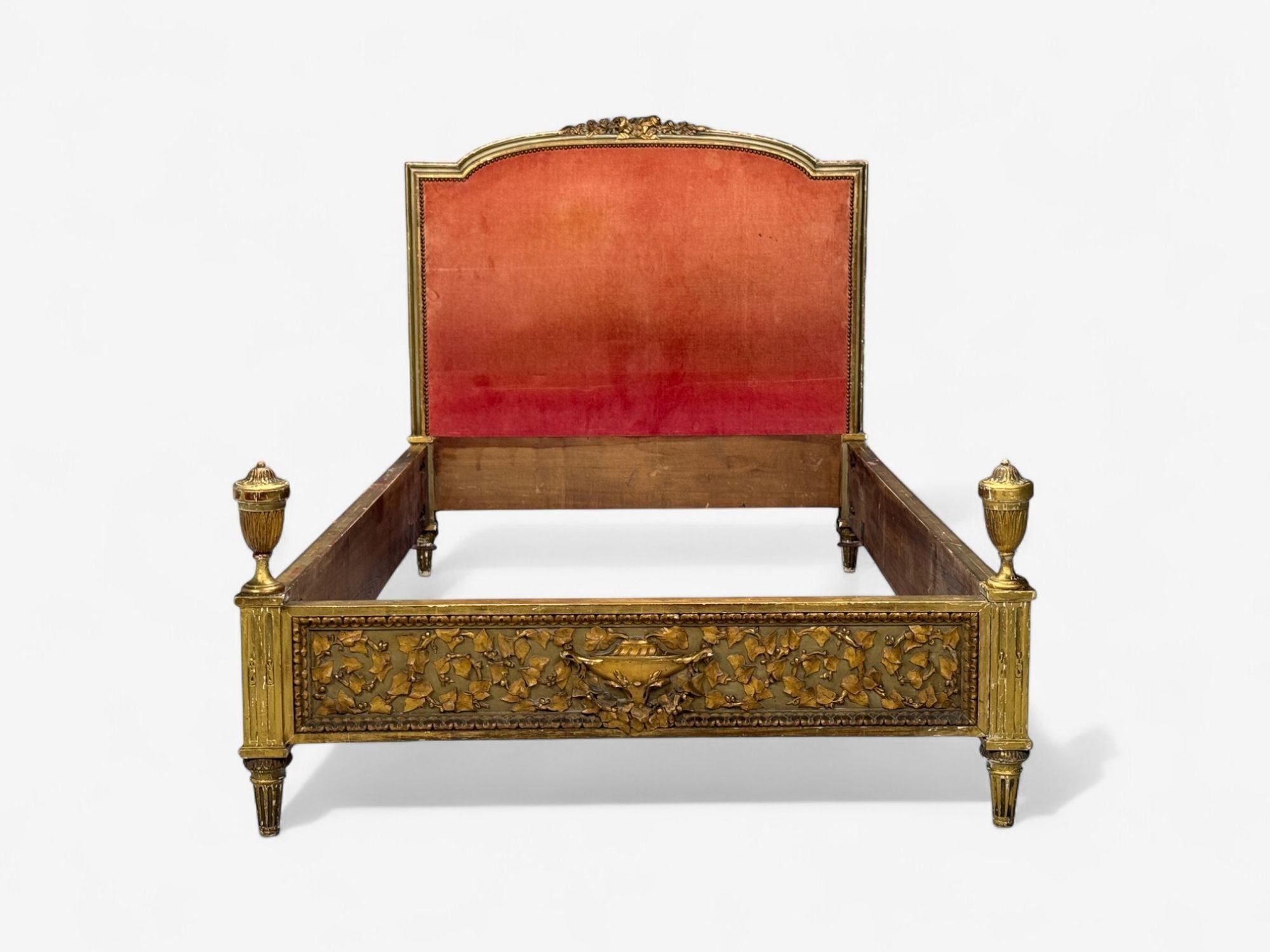 Neoclassical, Clayed Gilt, Carved Wood, Twin Bedframe, France, 1900s