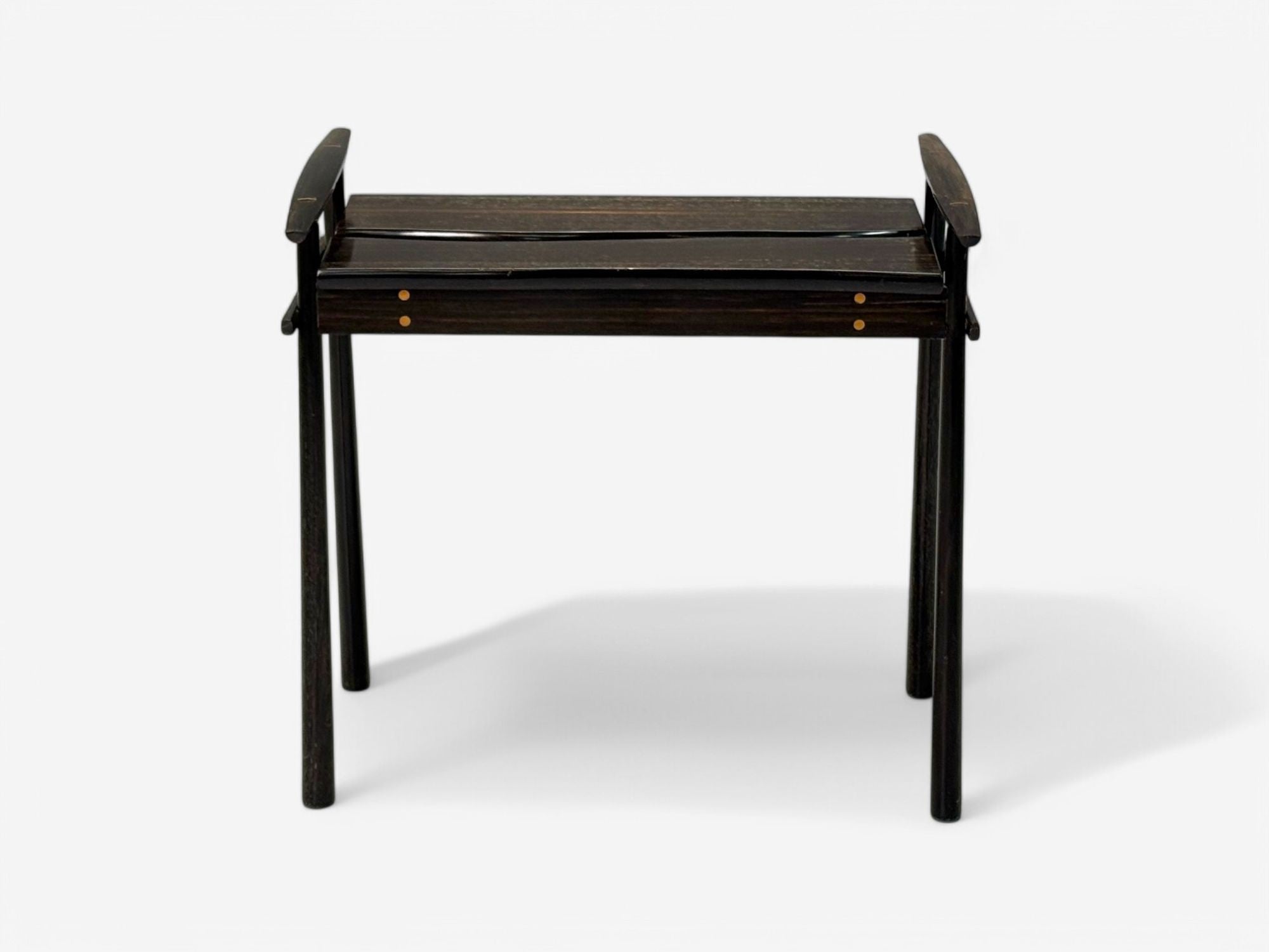 David Ebner, American Studio Craft, Ebony Wood, Rare Torii Side Table, USA, 1984