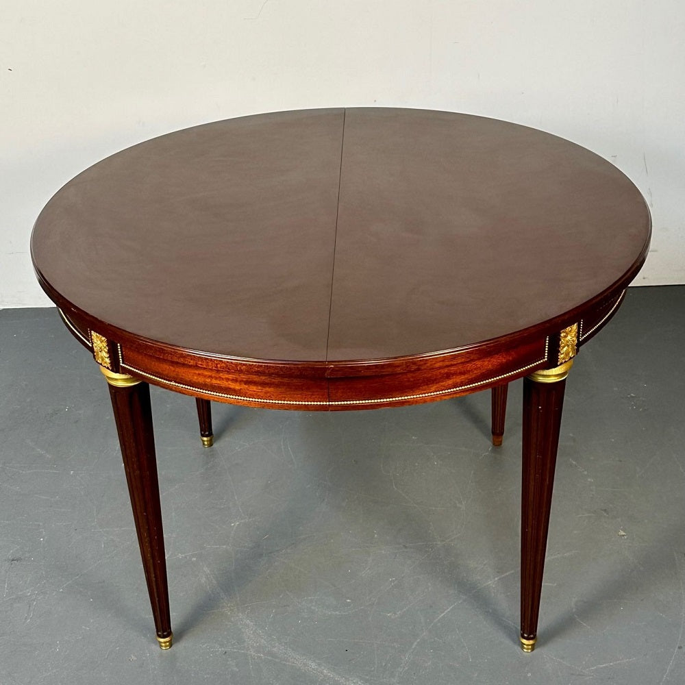 Louis XVI Style Bronze Mounted Center or Dining Table, Plum Pudding Veneer