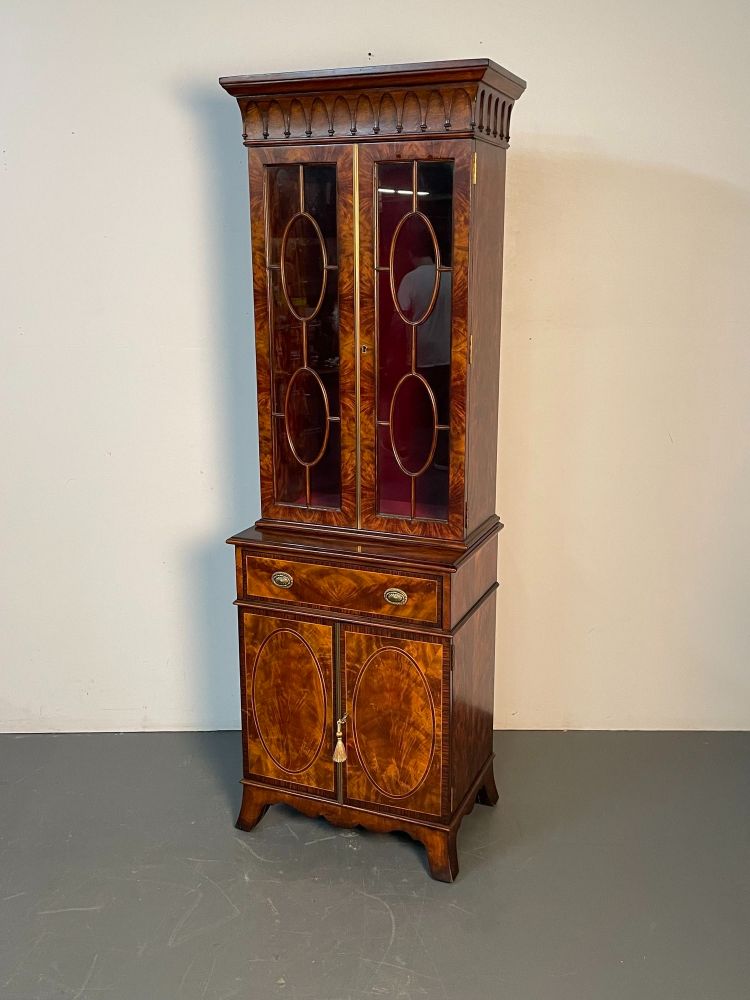 Pair of Bookcase / Showcase Cabinets, Theodore Alexander "Althorp" Mahogany