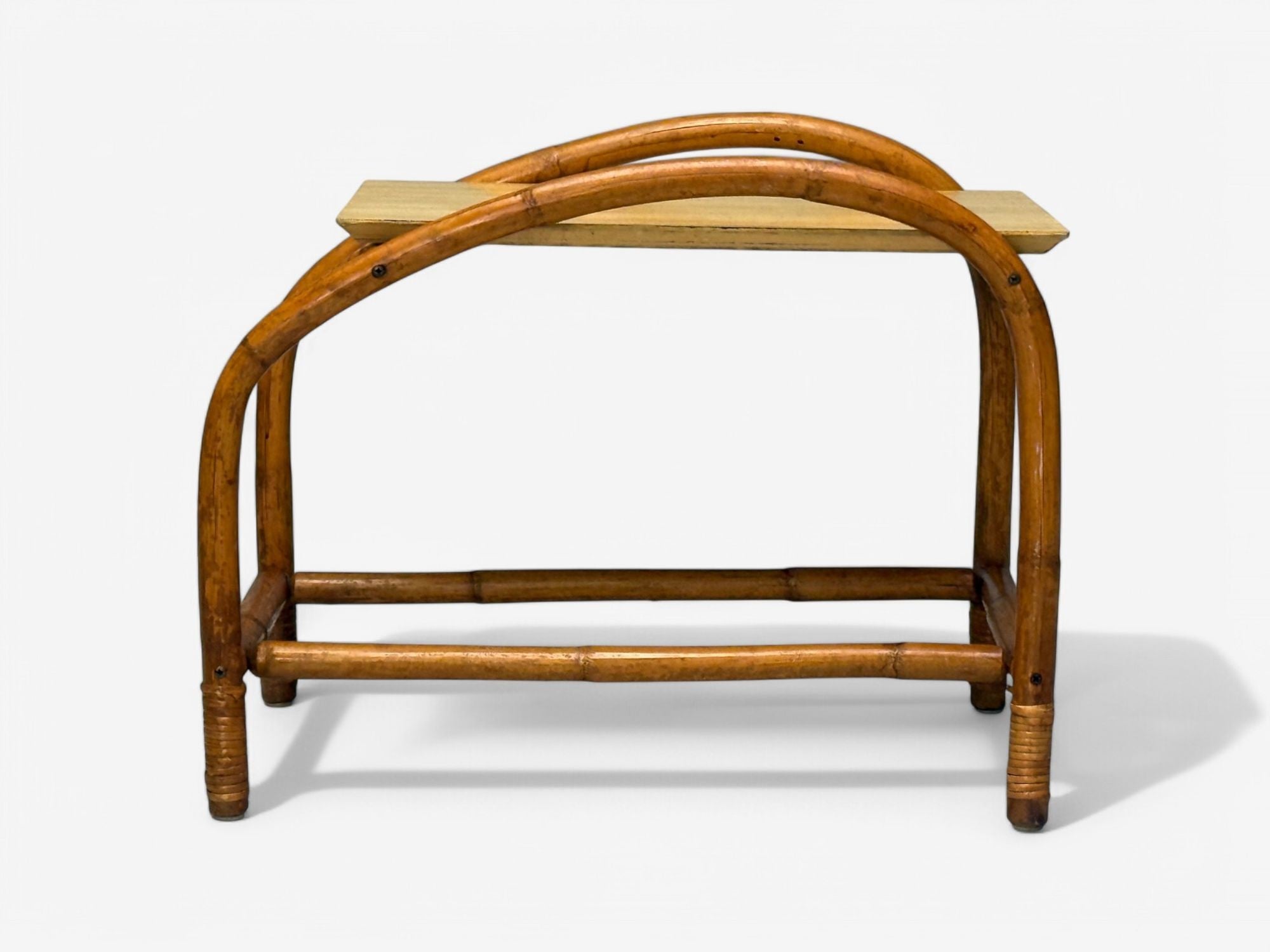 American Mid-Century Modern, Bamboo, Rattan, Cane, End Tables, USA, 1950s