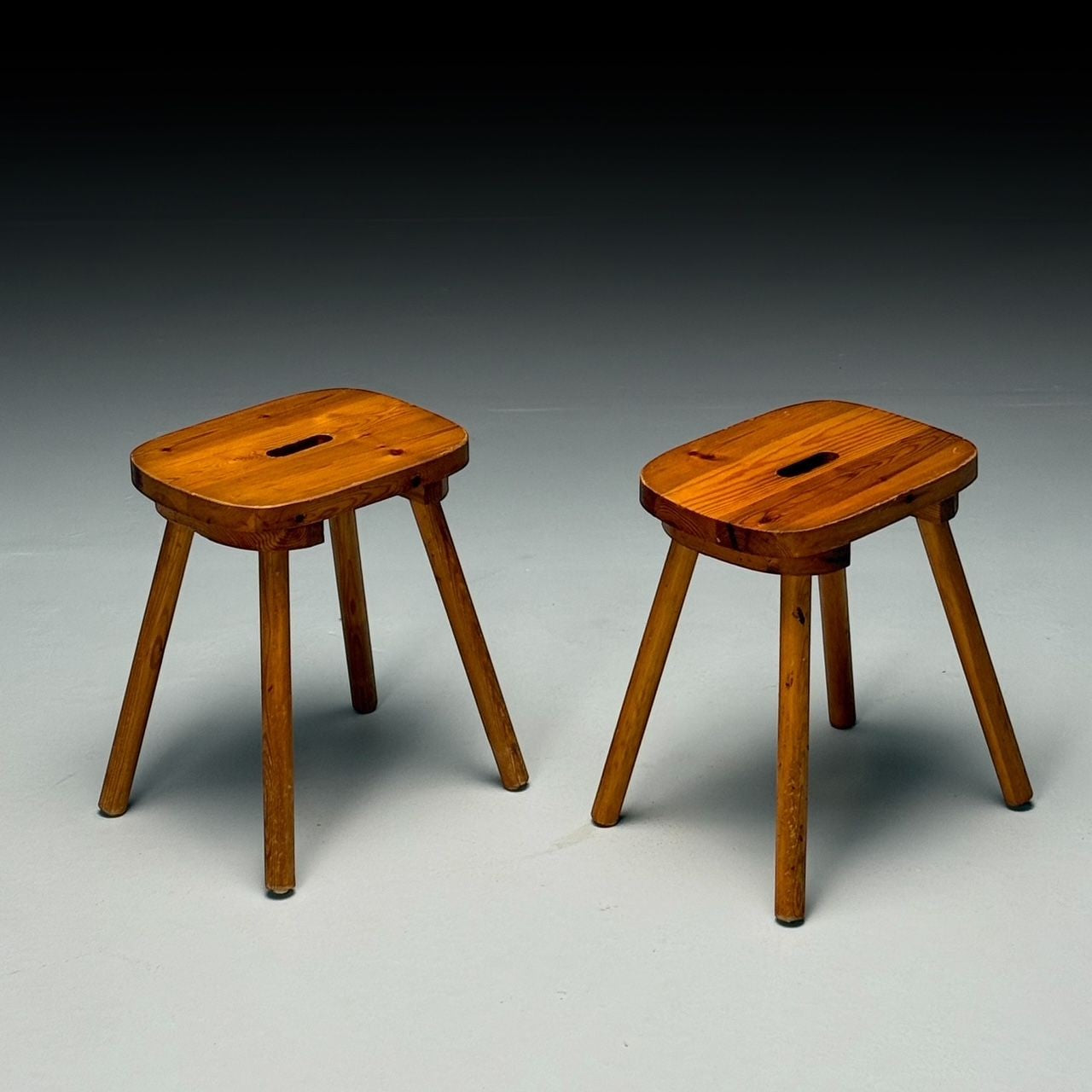Swedish Mid-Century Modern, Occasional Stools, Pine, Sweden, 1970s