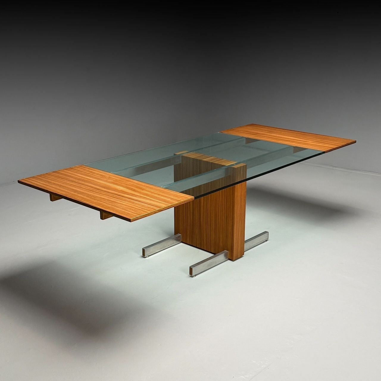 Vladimir Kagan, Mid-Century Modern, Dining Table, Zebrawood, Glass, USA, 1967