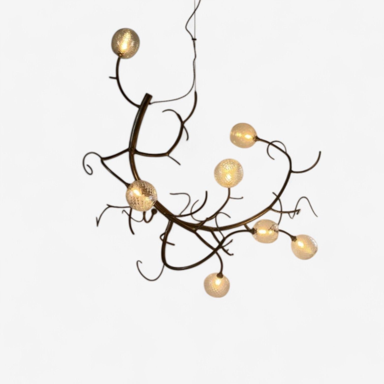 Christopher Poehlmann, Massive Modern Sculptural Branch Chandelier, Blown Glass