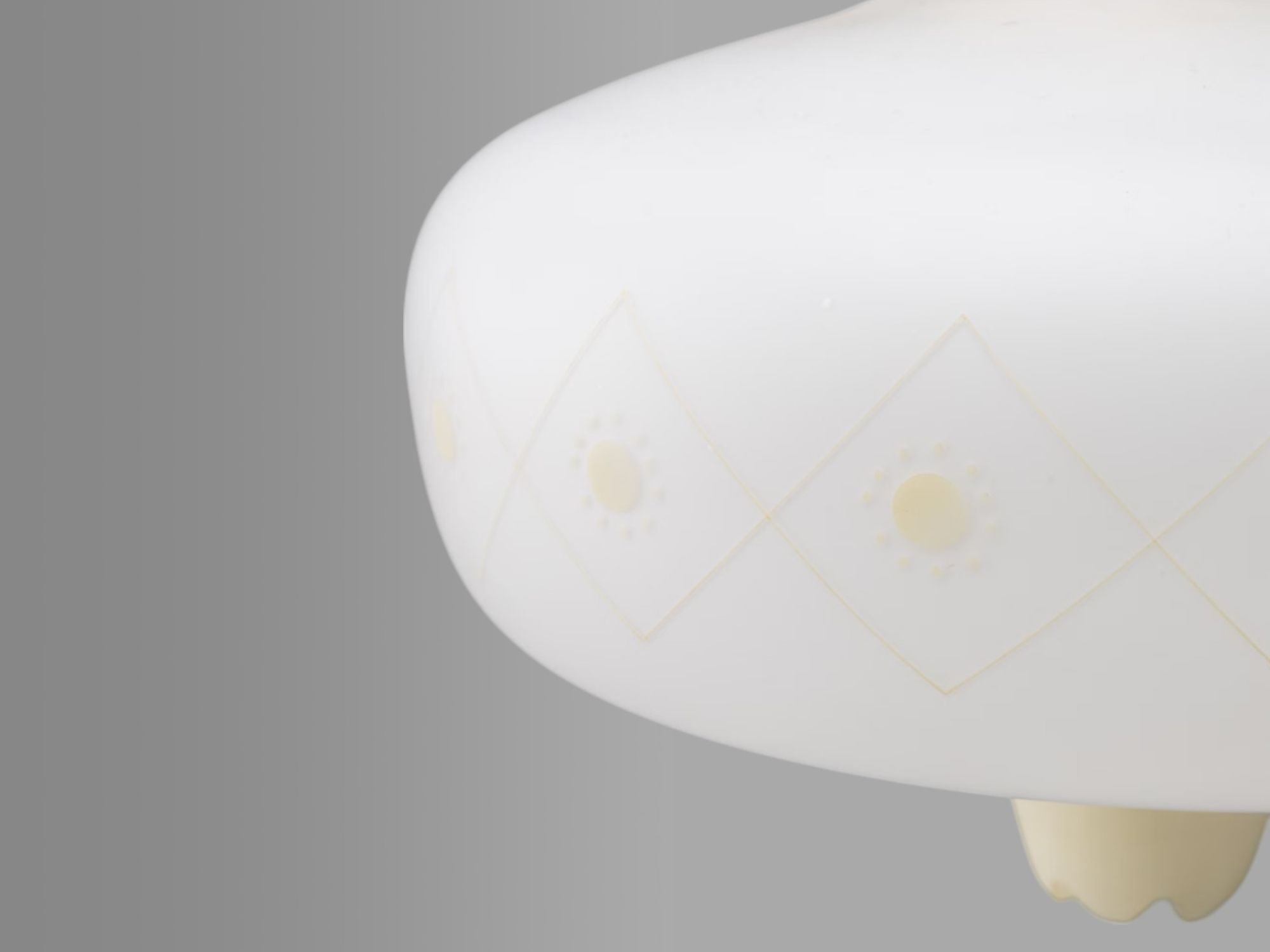 Swedish Modern, Opal Glass, Patinated Brass, Pendant Light, Sweden, 1940s