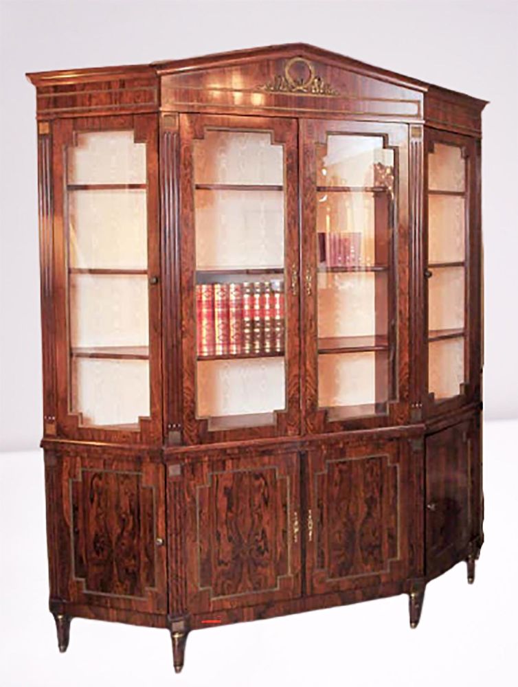 Custom-Made Maison Jansen Rosewood Breakfront Bookcase