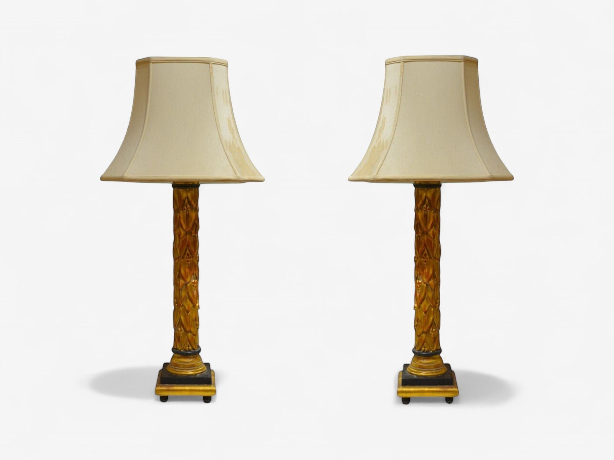 Maison Jansen, Hollywood Regency, Giltwood, Table Lamps, France, 1950s