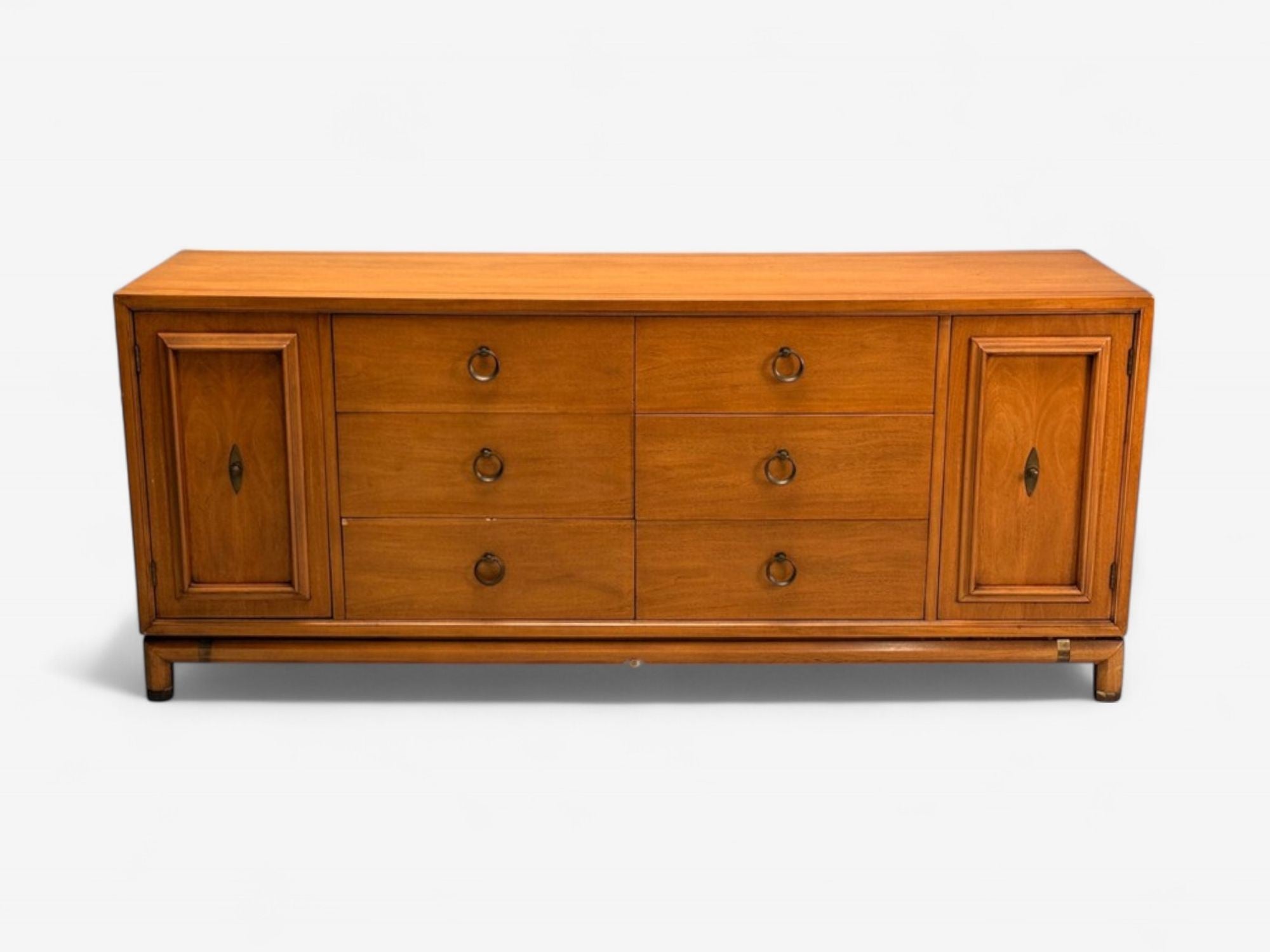 Kent Coffey, American Modern, Walnut, Brass, Dresser, USA, 1960s