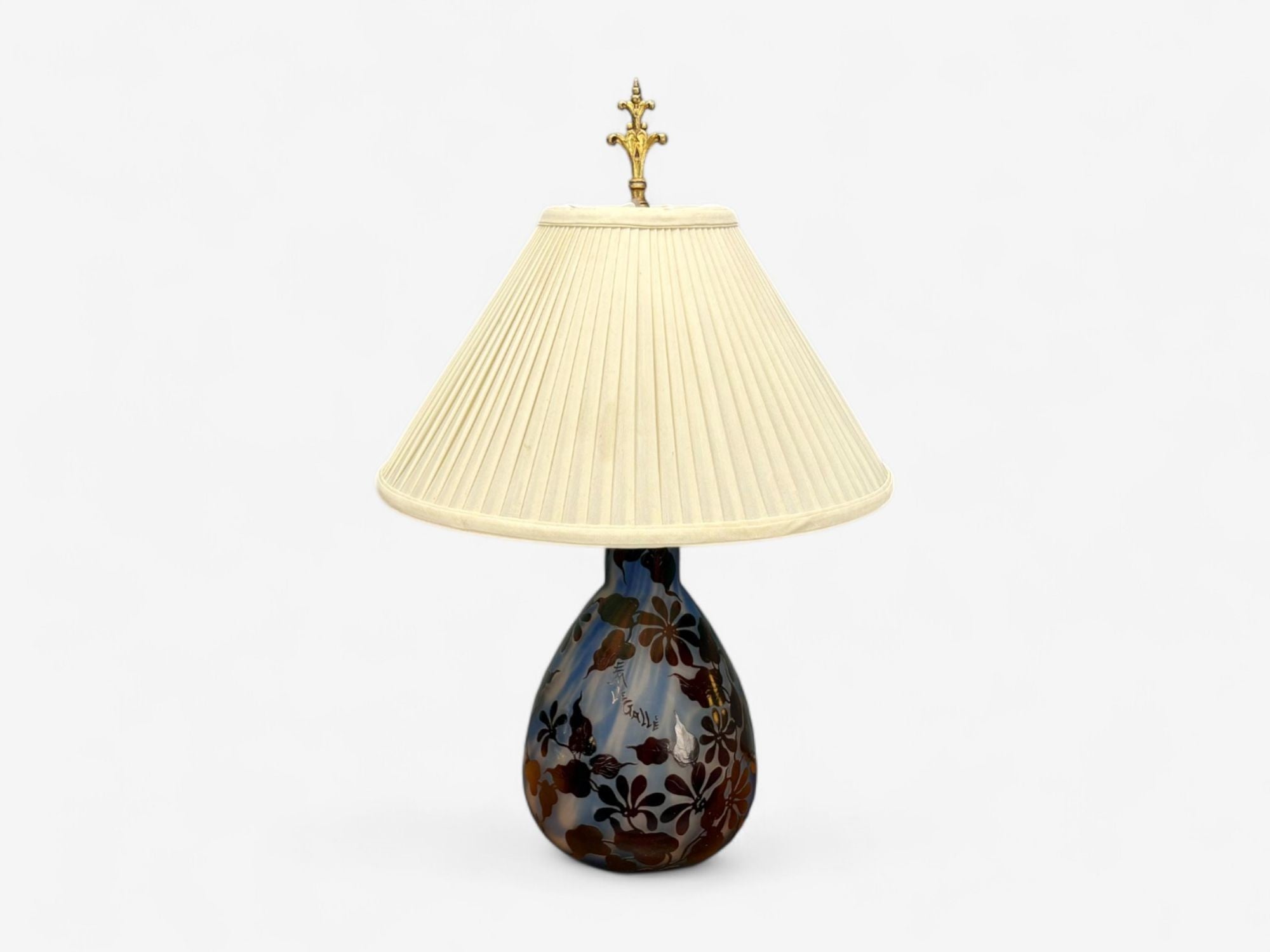 Emile Gallé, Art Nouveau, Glass, Table Lamp, France, 1920s