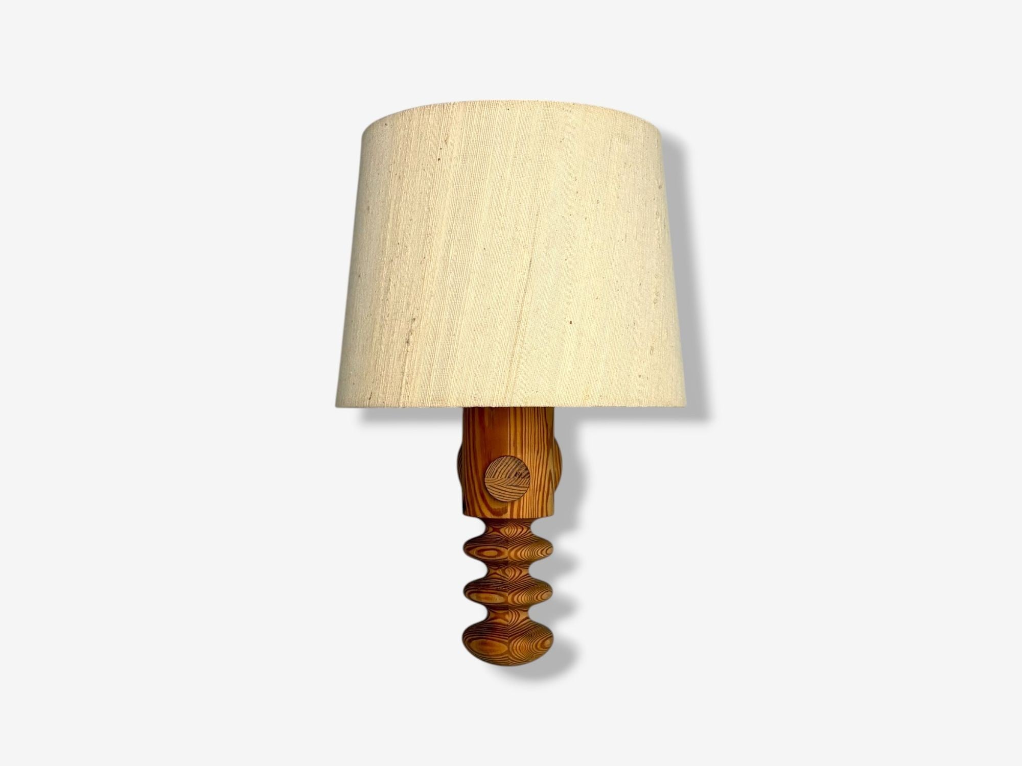 Uno Kristiansson, Swedish Modern, Pine, Fabric, Wall Sconce, Sweden, 1970s