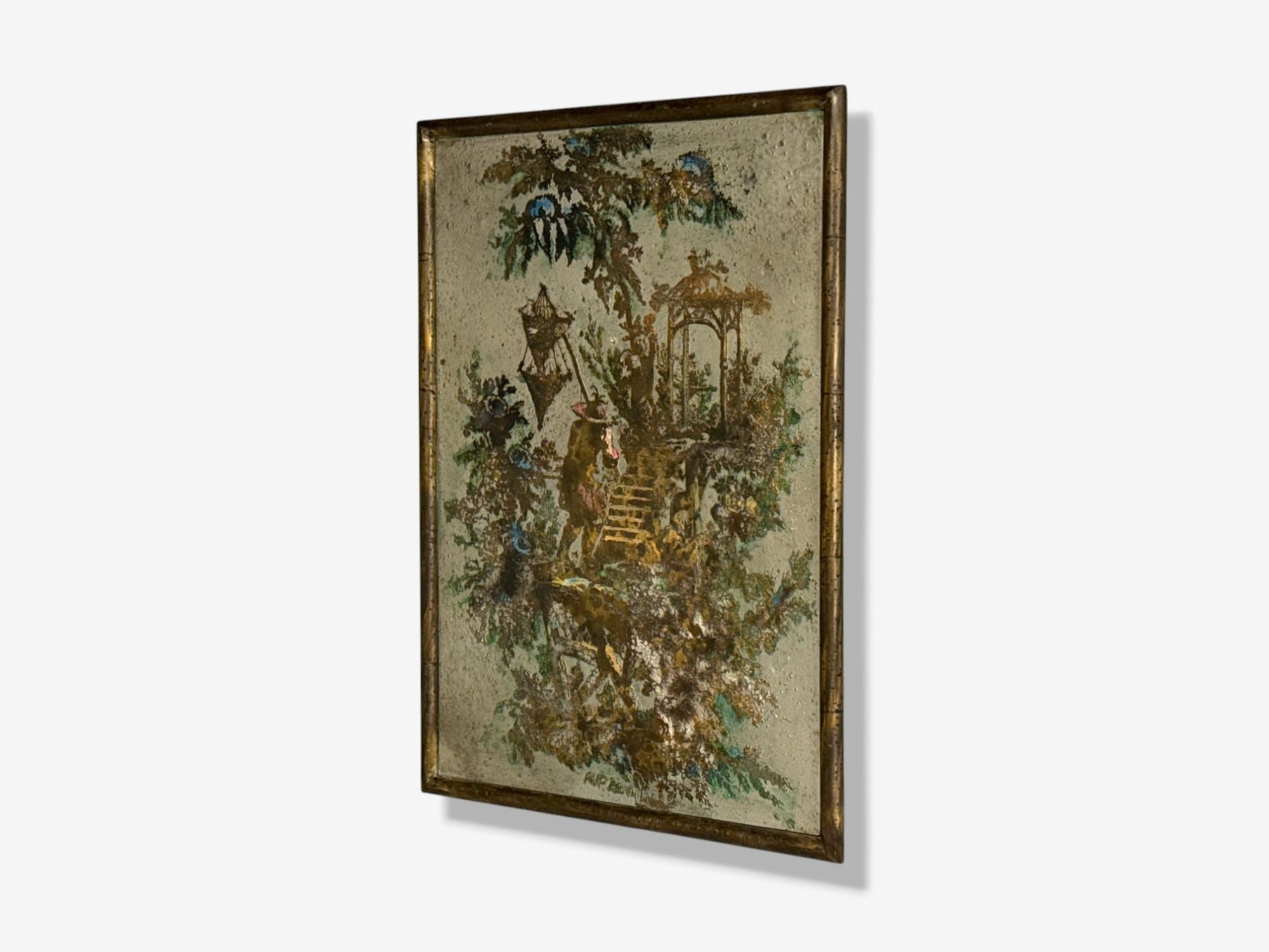 Philip & Kelvin LaVerne, Bronze, Chinois Wall Plaque, USA, 1960s