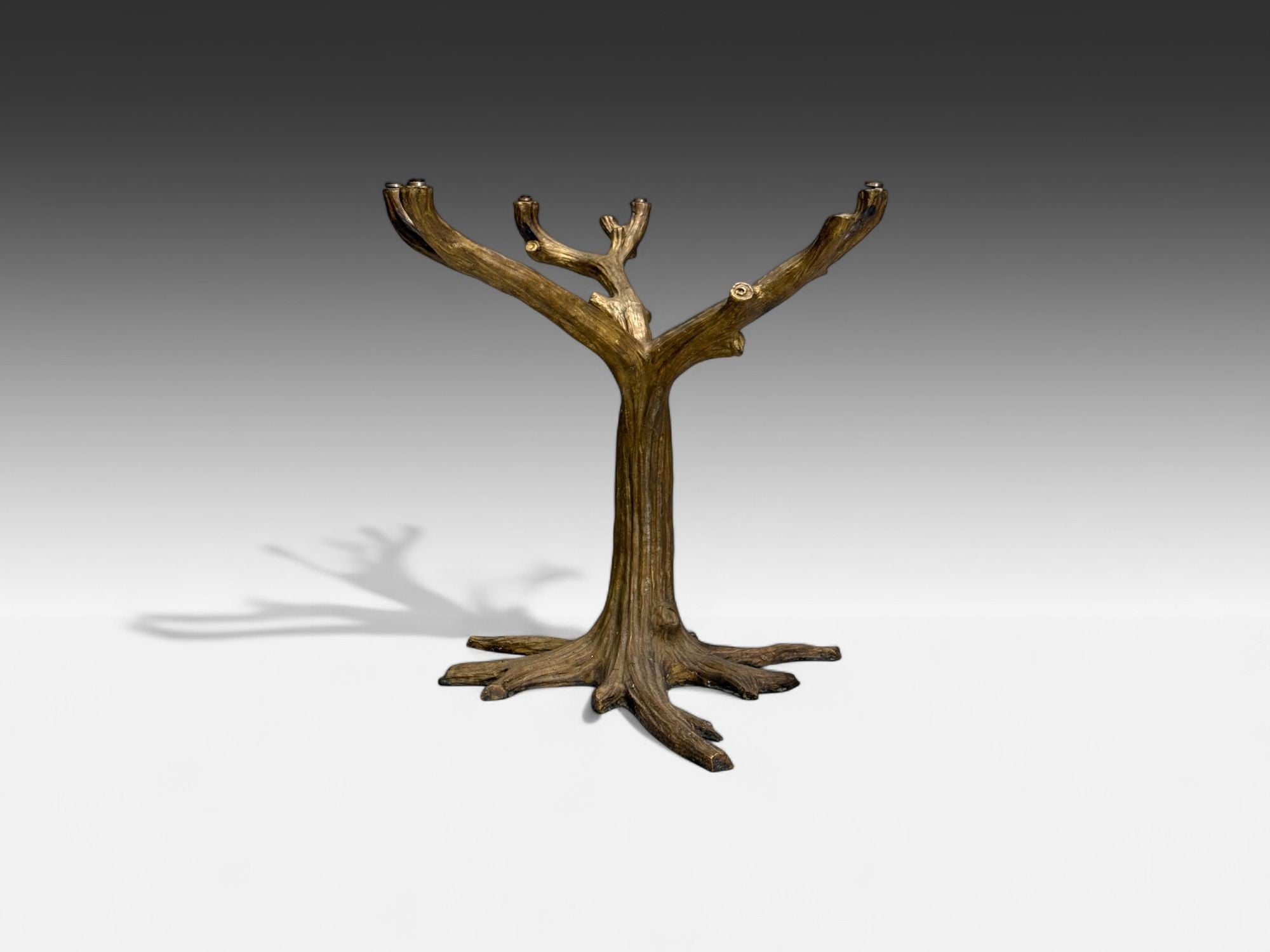 Organic Modern, Gilt Metal, Faux Bois Table Base, United States, 21st c.