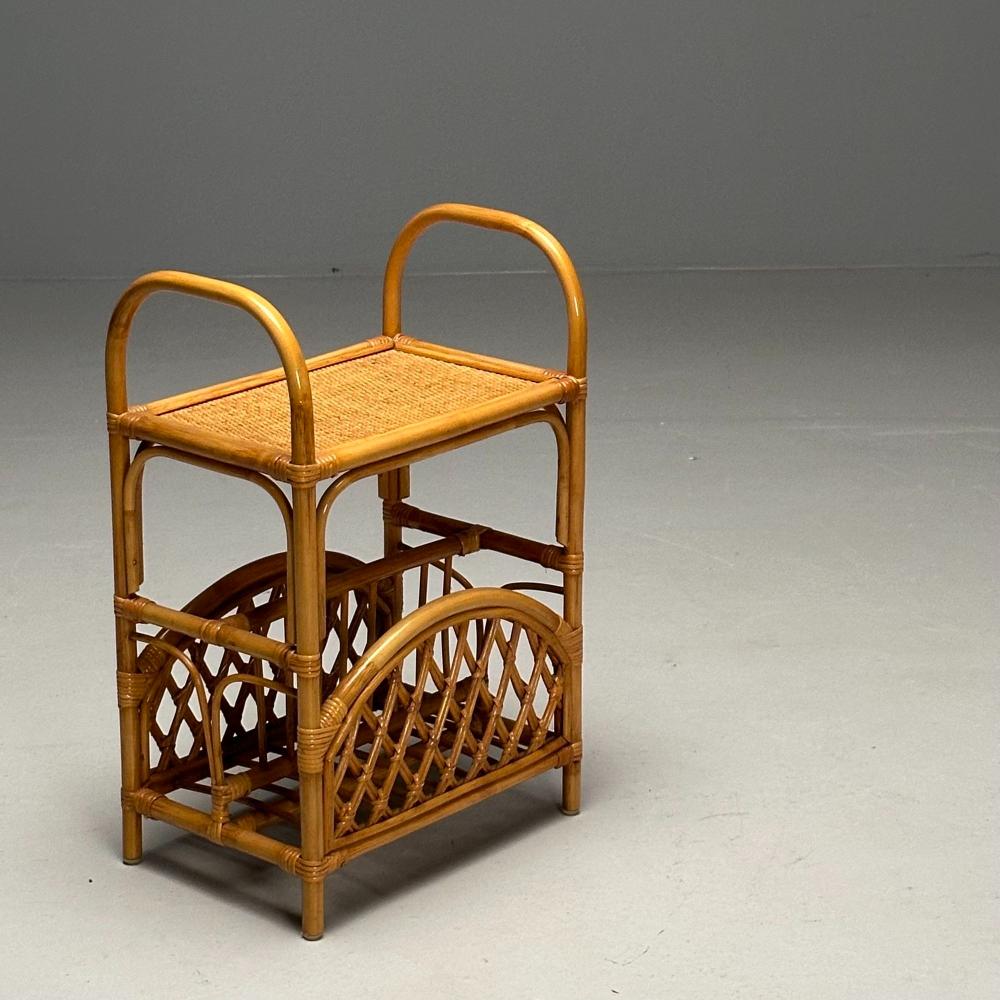 Swedish Mid-Century Modern, Magazine Rack, Bamboo, Rattan, Sweden, 1960s