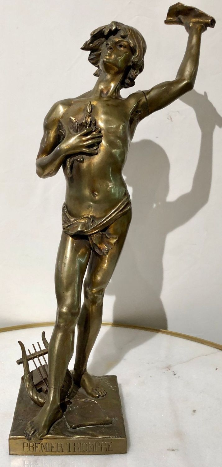 19th Century Antique Bronze by Joaquin Angles Listed "Premier Triomphe"
