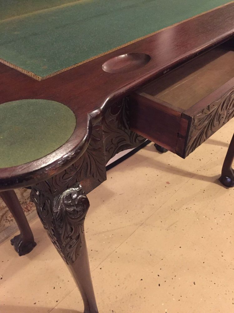 Period 1820s Irish Card / Tea Tables Solid Mahogany with Later Carvings