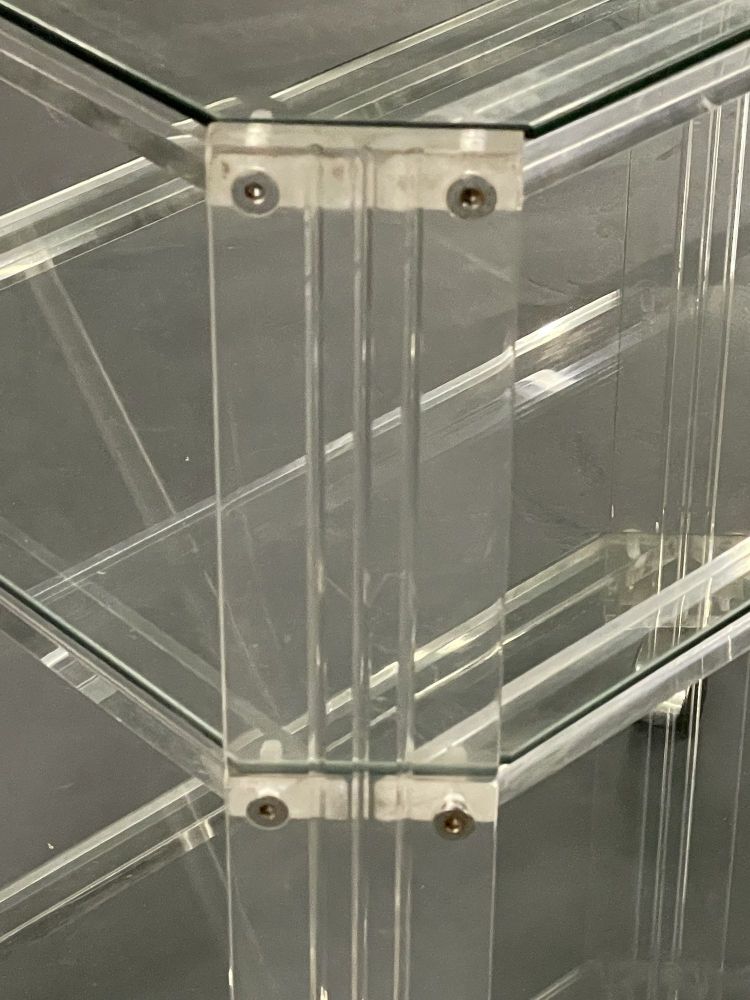 Mid Century Modern Three Tier Rolling Bar, Cart or Server, Lucite