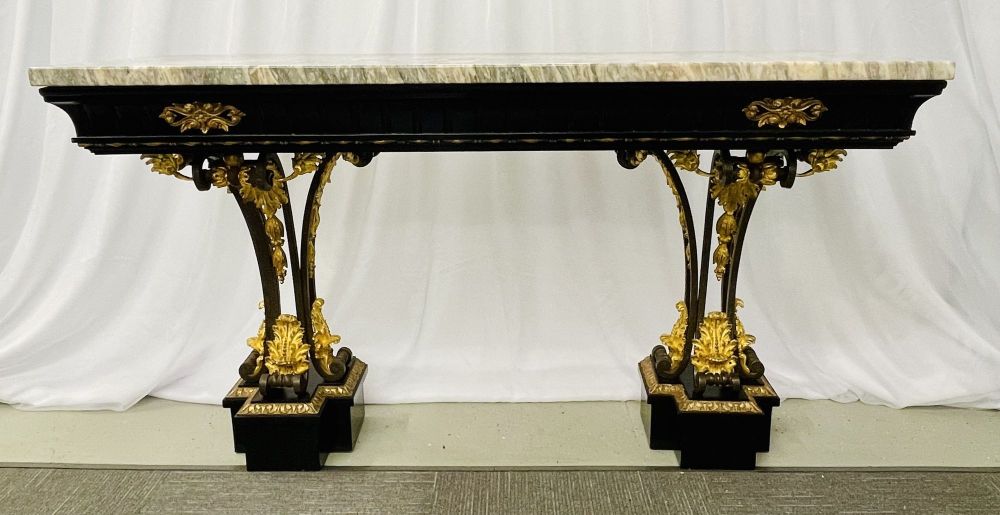 Neoclassical Style Console Table, Refinished, Bronze, Celebrity Provenance
