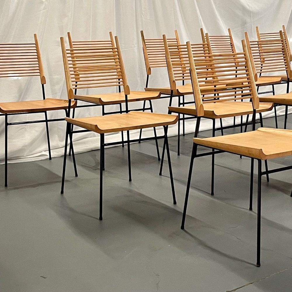 Set of 12 Mid-Century Modern Paul McCobb Side / Dining Chairs, 'Shovel' Chairs