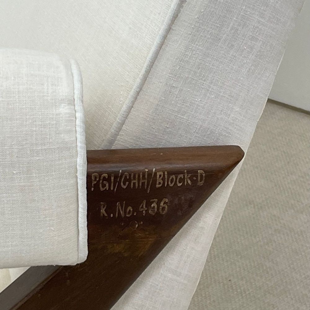 Pierre Jeanneret Upholstered X-Leg Sofa, Mid Century Modern, Chandigarh