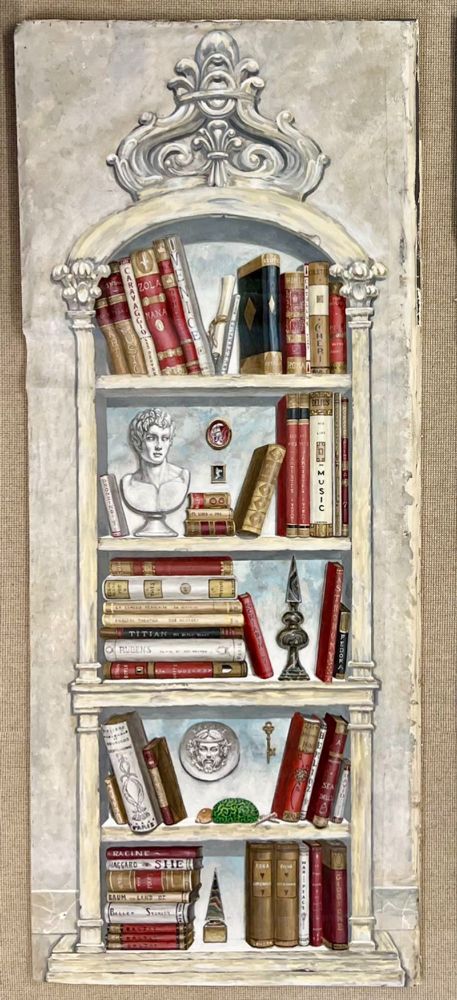 Pair of Oil on Canvas Standing Wall Decoration, Gustavian, Italian Style