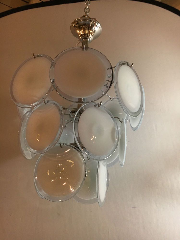 One of a Group of Murano Glass Circular Disk Ceiling Lights