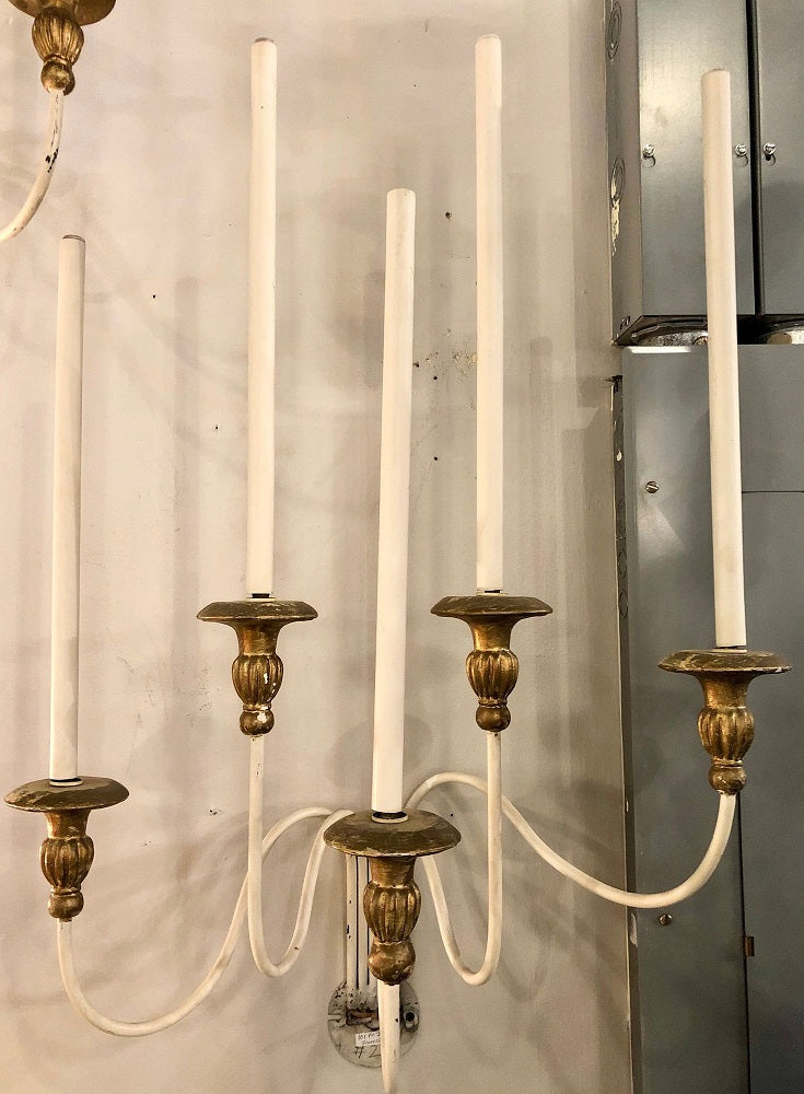 Pair of Hollywood Regency Maison Jansen Wall Sconces
