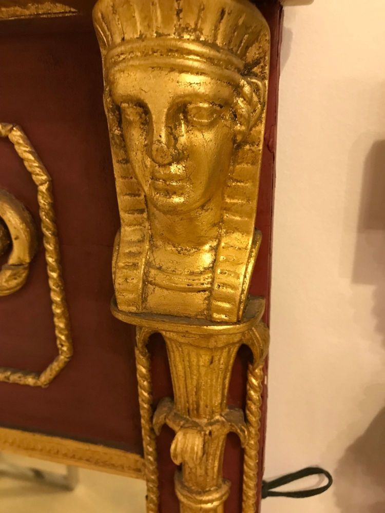 Russian Neoclassical Style Parcel Paint and Gilt Decorated Mirror