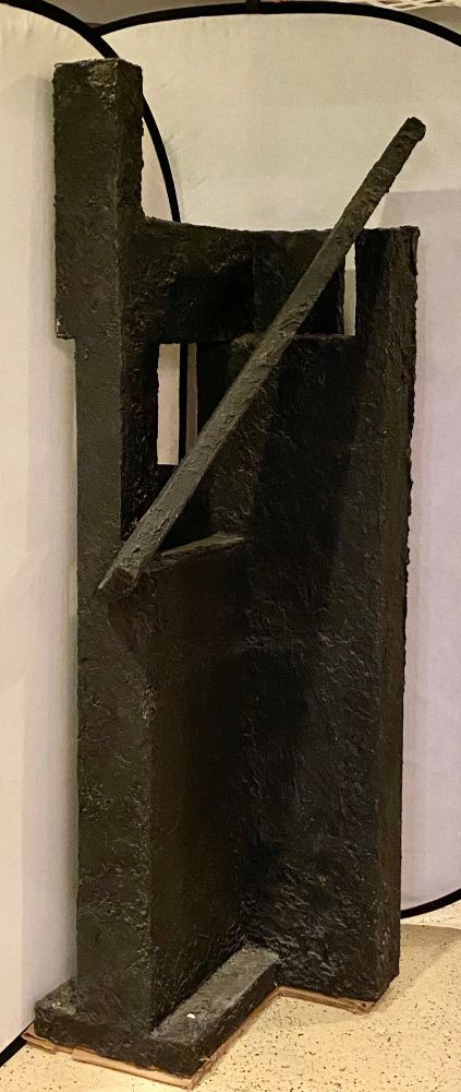 Black Geometric Sculpture by Ursula Meyers Conceptual Artist