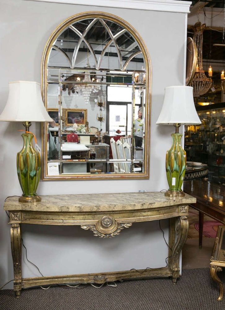 Faux Marble-Top Louis XV Style Console Table Attributed to Maison Jansen