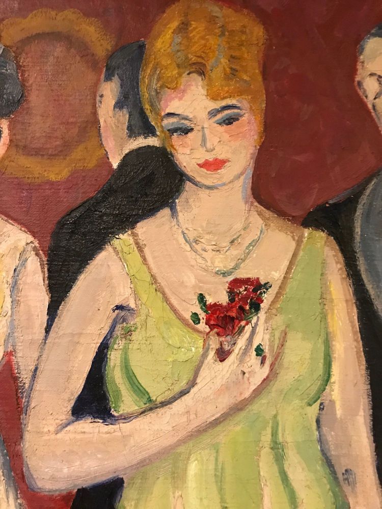 French Oil on Canvas by Rene Mendes of the Ballroom