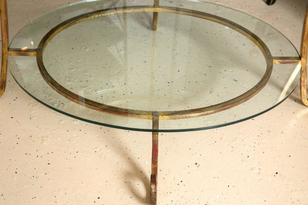 Three-Tier Tall Wide Glass and Gilt Metal Étagère Server Hollywood Regency Style