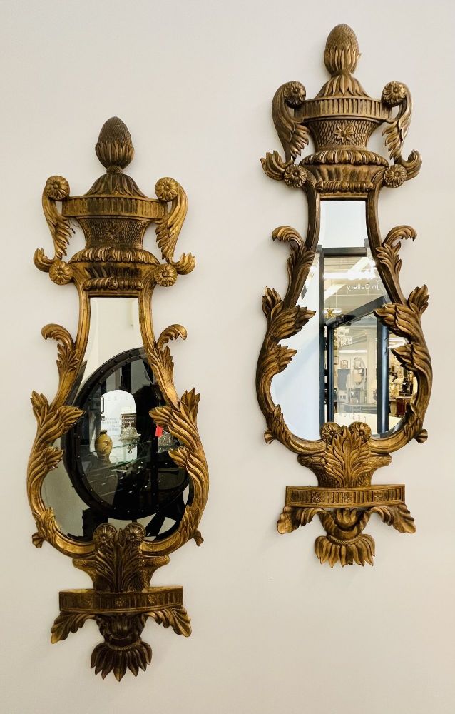Pair of Giltwood Mirrors, Wall, Console or Pier Mirrors, Italian, 1960s