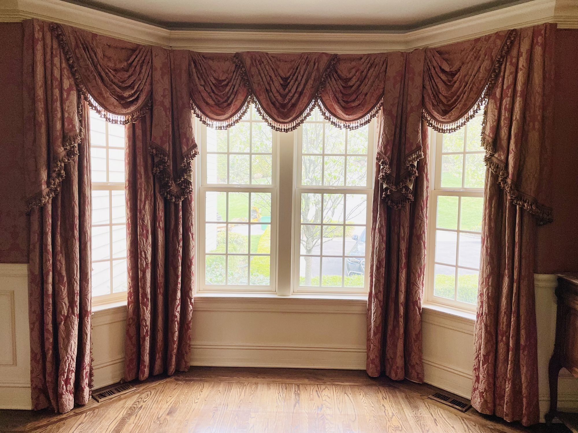 Pair of Burgundy Wall or Window Treatments, Curtains, Drapes, Scalamandré