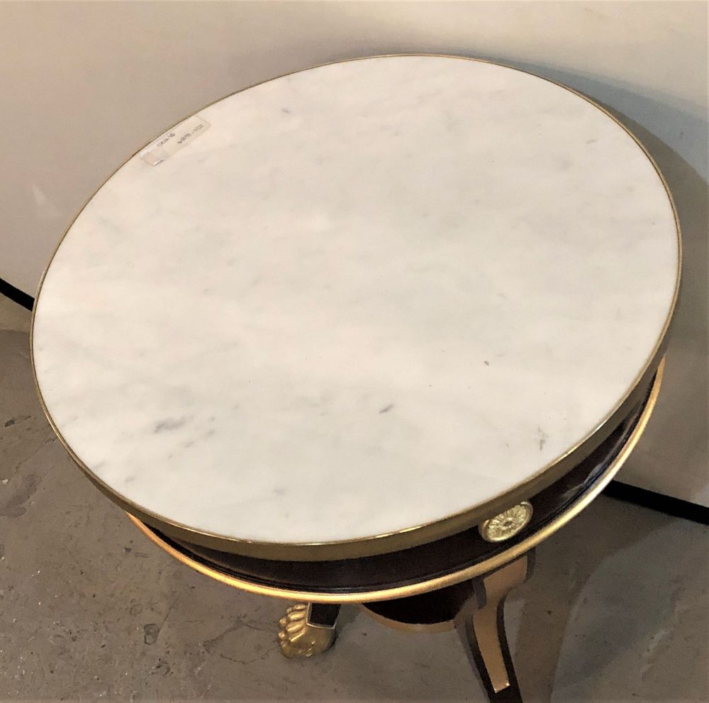 Jansen Style Claw Foot and Bronze Mounted Marble-Top Circular End Side Table