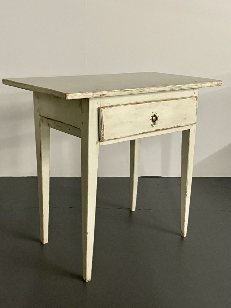 Swedish Gustavian Single Drawer Stand, Table or Nightstand, Paint Decorated