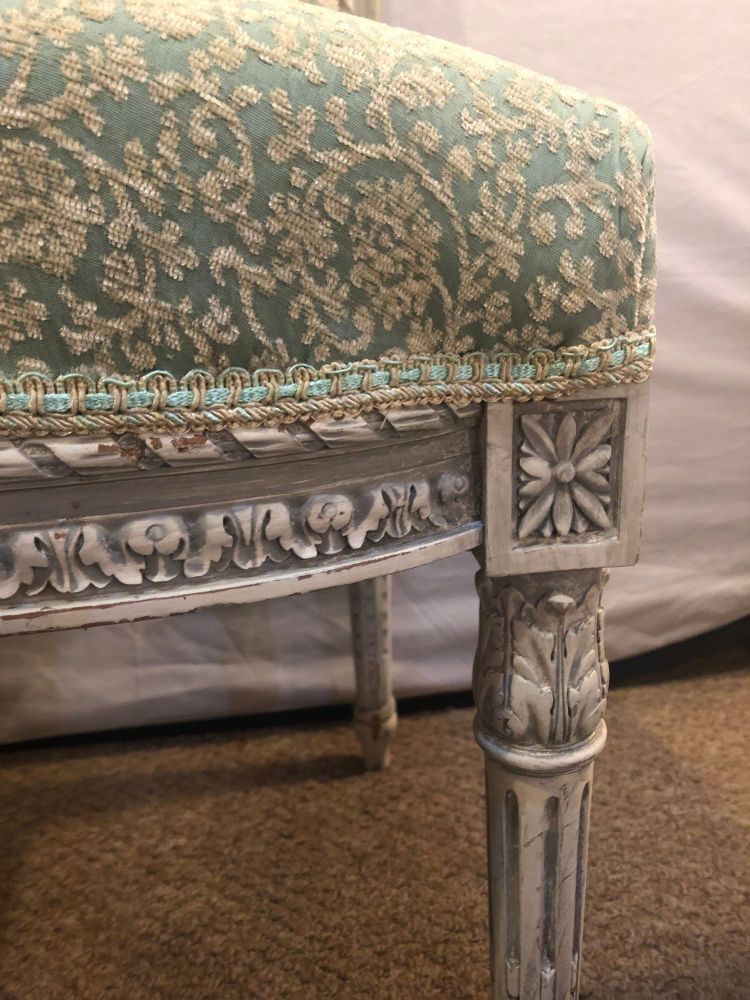 Pair of 19th-20th Century Paint Decorated Louis XVI Style Swedish Side Chairs