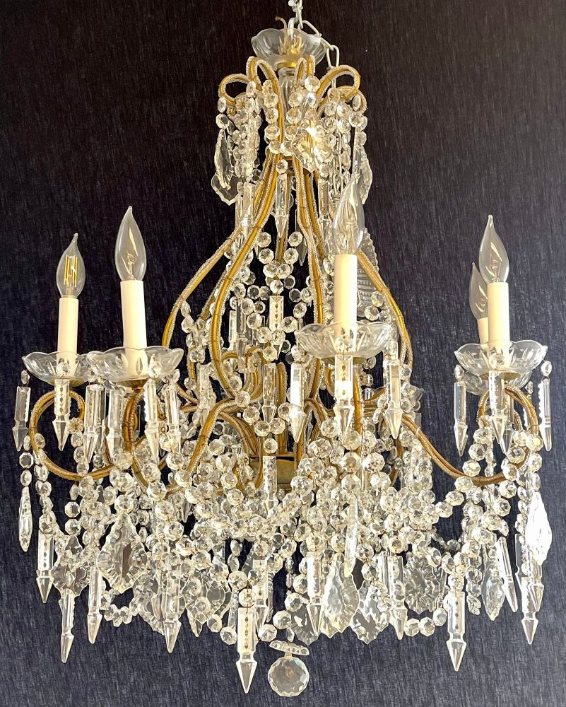 James Moder Crystal Venetian Style Chandelier