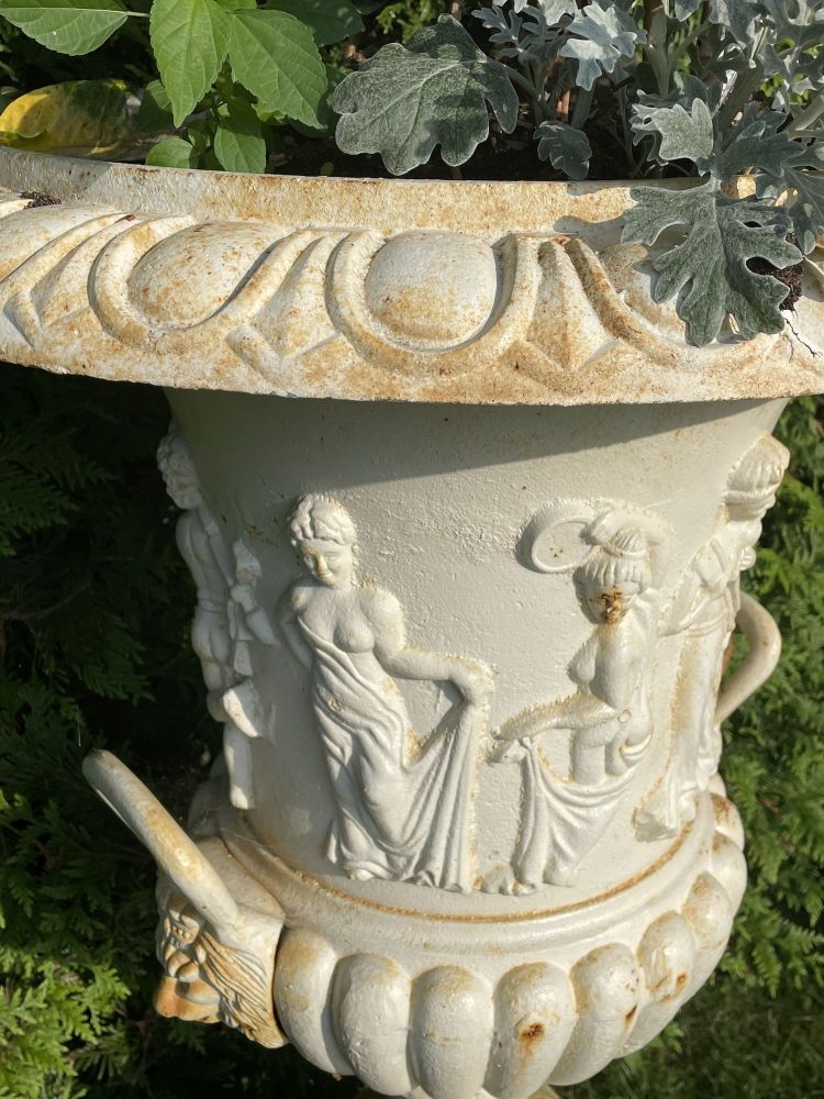 Pair of Cast Iron Urn or Planters, Property of a Lady, 1880s