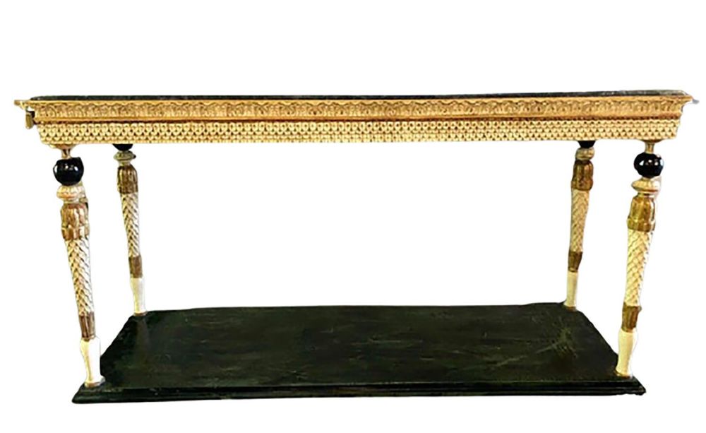 Pair of Neoclassical Style Marble-Top Consoles Attributed to Maison Jansen