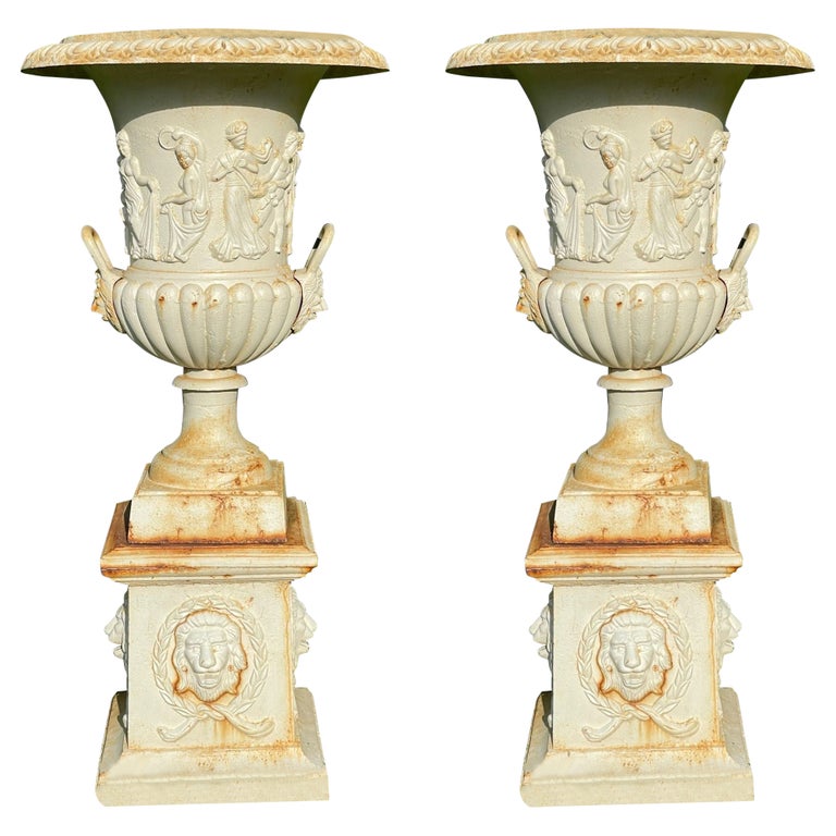Pair of Cast Iron Urn or Planters, Property of a Lady, 1880s