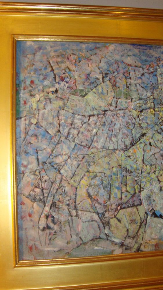 Wesley Lea Oil Painting in Gilt Frame Titled Four Pensive Woman Deep Dreams