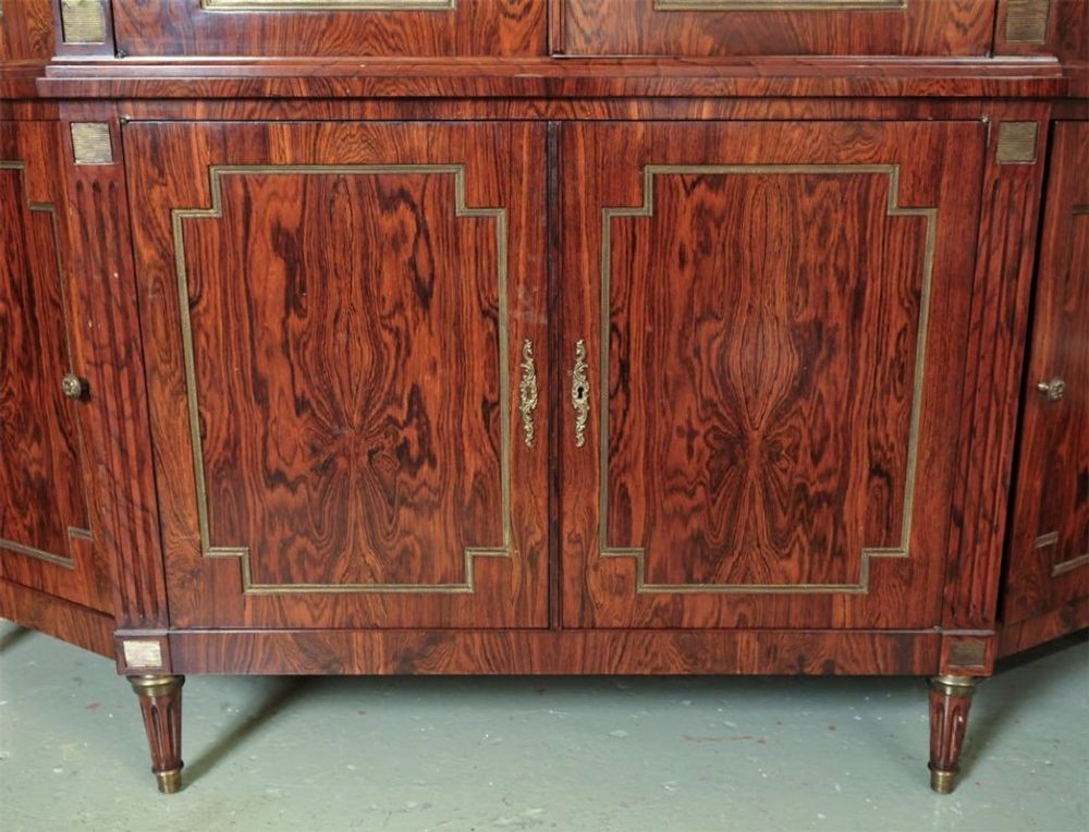 Custom-Made Maison Jansen Rosewood Breakfront Bookcase