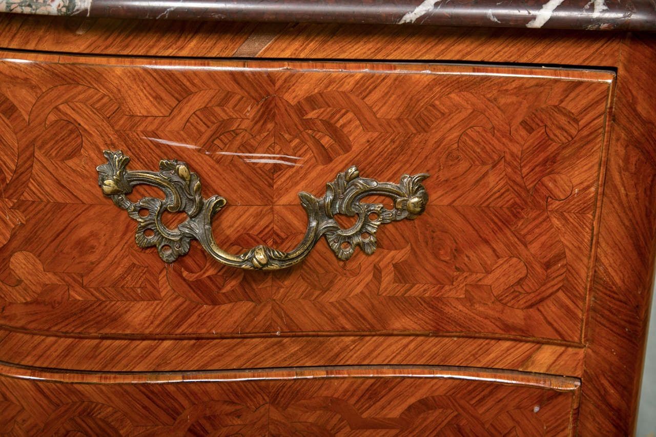 French Louis XV Style Tulipwood Commode