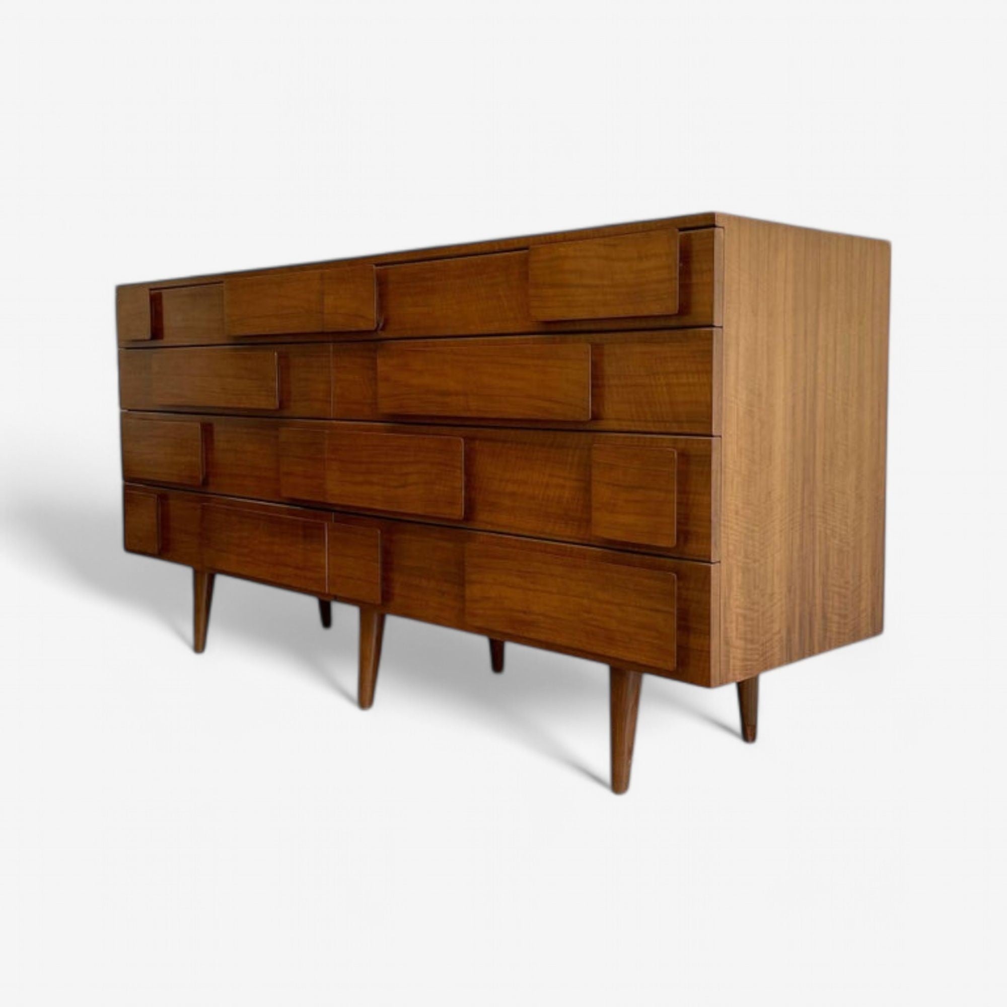 Gio Ponti, Singer & Sons, Italian Mid-Century Modern, Sculptural Dresser, Walnut